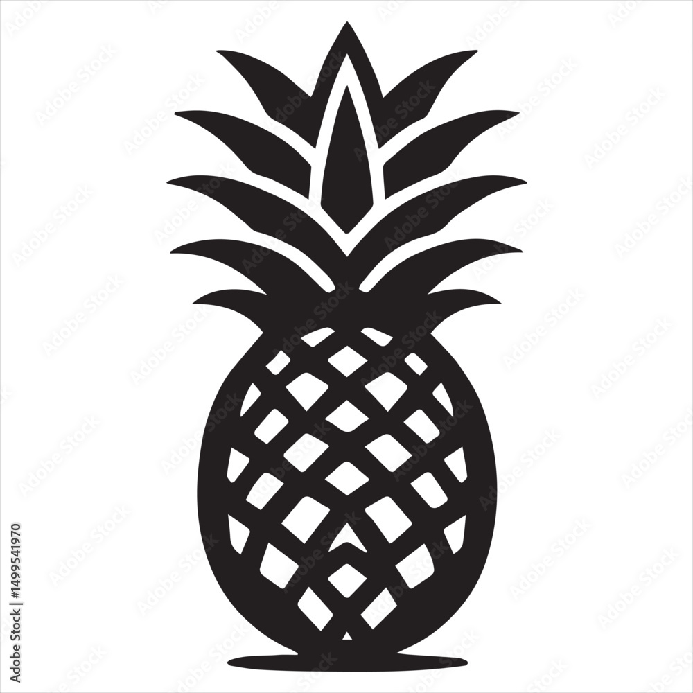 Fototapeta premium Pineapple Vector art illustration with leaves