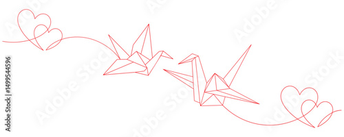 origami paper crane line art style vector 4