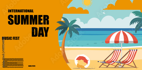 summer background design for banner, poster, website, etc