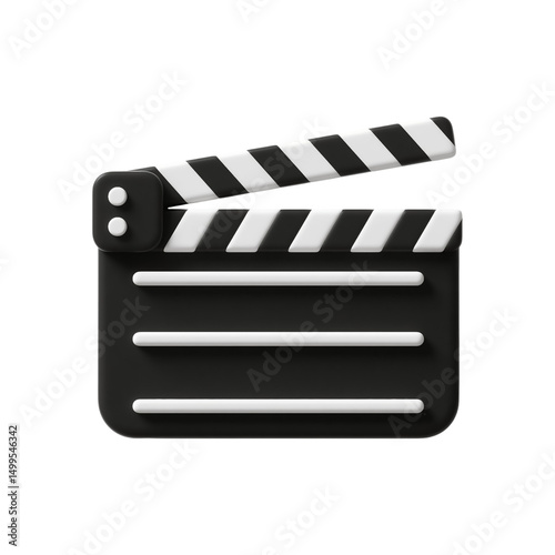 3d render of a film clapperboard icon