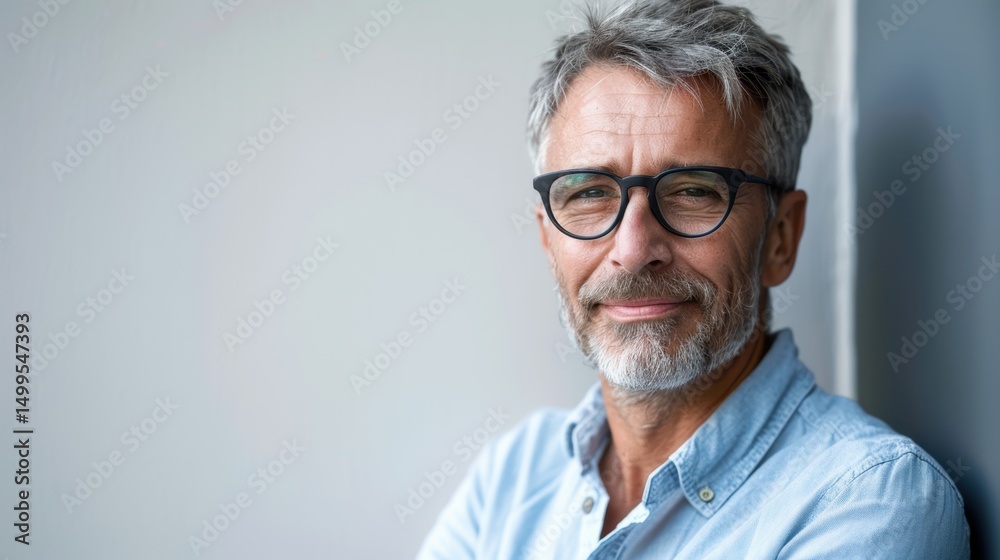 Fototapeta premium Man in Glasses Smiling