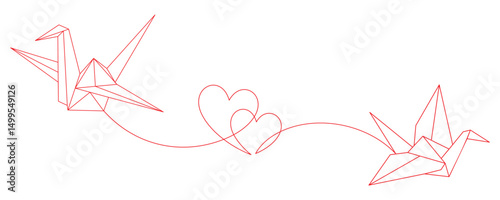 origami paper crane line art style vector 5
