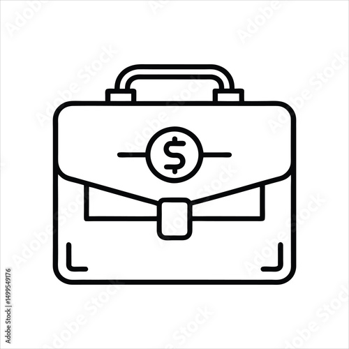 Vector briefcase business bag symbol illustration