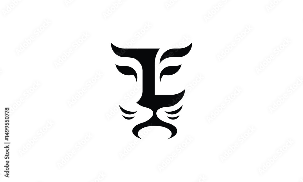 Fototapeta premium Lion logo, letter L with lion's head logo