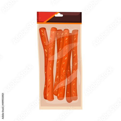 Latiao Spicy Stick Snack. Chinese Food Illustration Vector