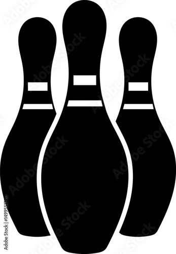 bowling pins and ball, Bowling game Pin Icon vector on white background.