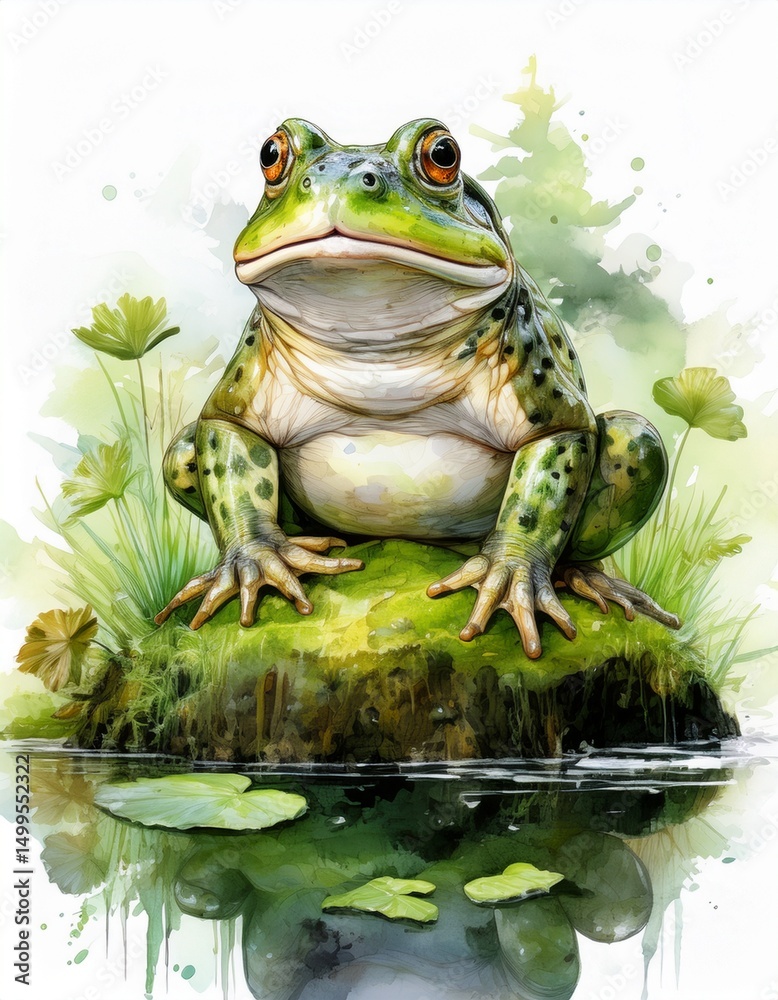Fototapeta premium Ochsenfrosch im Sumpf