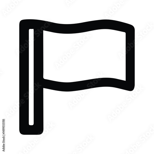 Flagpole Simple Icon. Mini Flag Illustration. Flag Miniature.