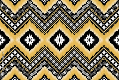 Ethnic Figure aztec embroidery style.Geometric ikat oriental traditional art pattern.Design for ethnic background,wallpaper,fashion,clothing,wrapping,fabric,element,sarong,graphic,vector illustration.
