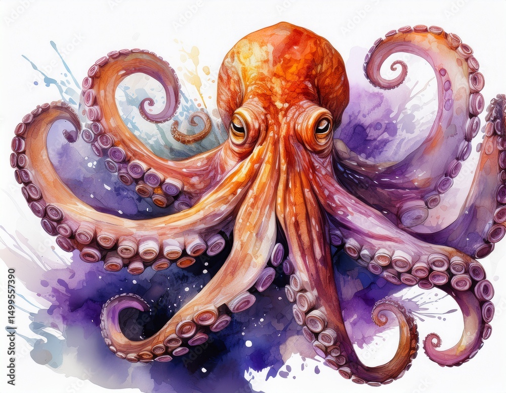 Obraz premium Oktopus mit ausgebreiteten Armen