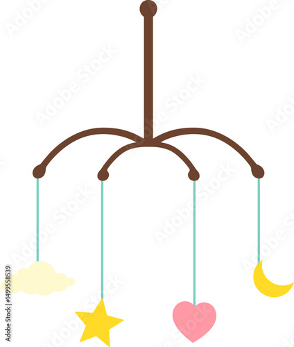 Newborn baby decoration, baby shower, gender reveal, postcard, invitation illustration. Vector isolated.