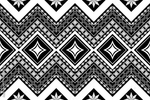Ethnic Figure aztec embroidery style.Geometric ikat oriental traditional art pattern.Design for ethnic background,wallpaper,fashion,clothing,wrapping,fabric,element,sarong,graphic,vector illustration.