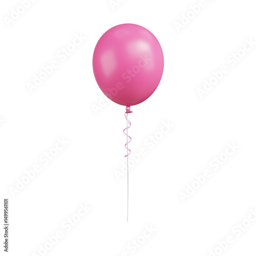 pink balloon isolated on transparent background 