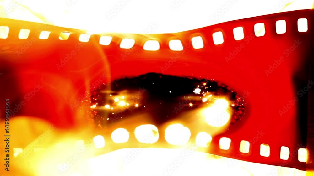 burning film strip background 