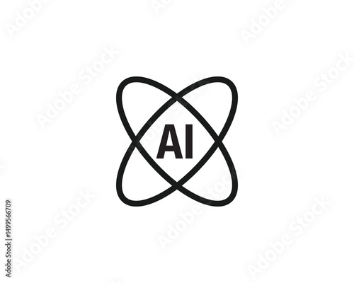 Artificial intelligence icon. AI technology and Machine learning. Computer help assistant isolated on white background