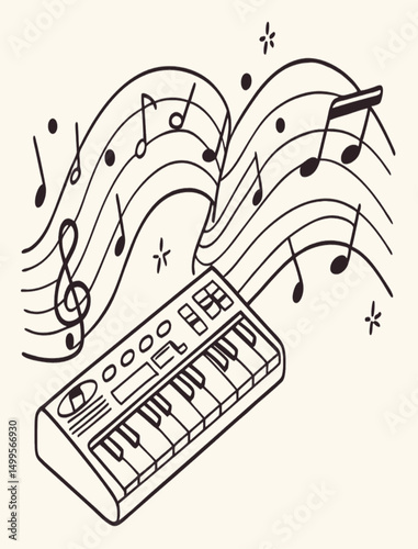 vector illustration of a musical background