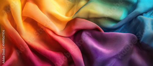 Vibrant rainbow pride abstract wallpaper with colorful fabric texture