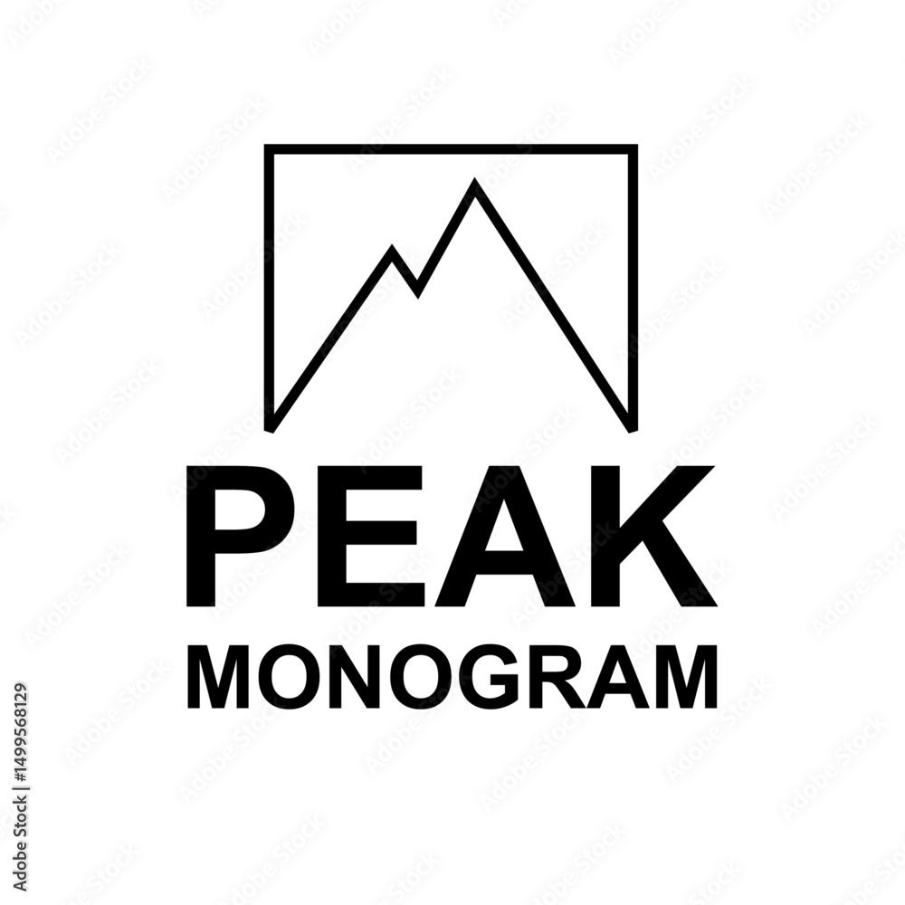 Naklejka premium Peak mountain letter logo icon design
