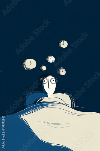 Counting Clocks – Flat Design Sleep Trouble Artwork