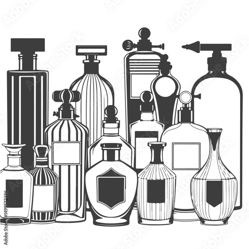 Elegant Collection of Perfume Bottles	