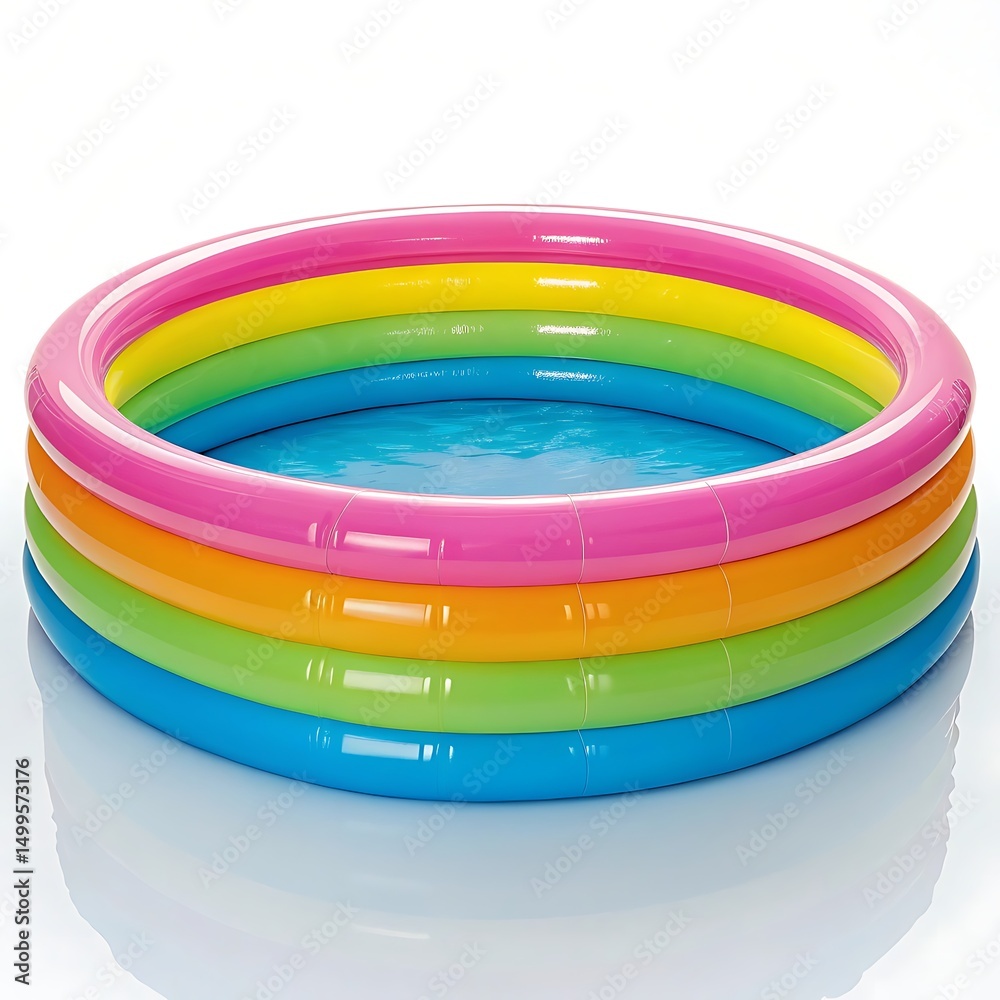 Obraz premium Colorful Inflatable Kids Pool Ready for Summer Fun
