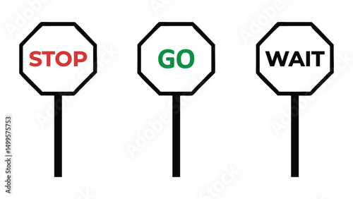 Road Safety Signs: Stop, Go, Wait