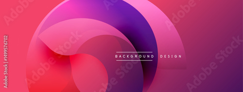 Abstract fluid shapes, vibrant pinks, purples create dynamic background. Modern design elements suggest energy, movement.
