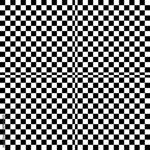 Abstract Seamless Geometric Checked Black and White Pattern. 