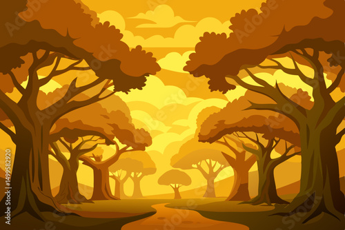sunset in the park