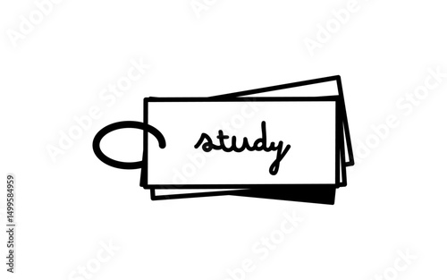 Simple line drawing icon of an English learning vocabulary book