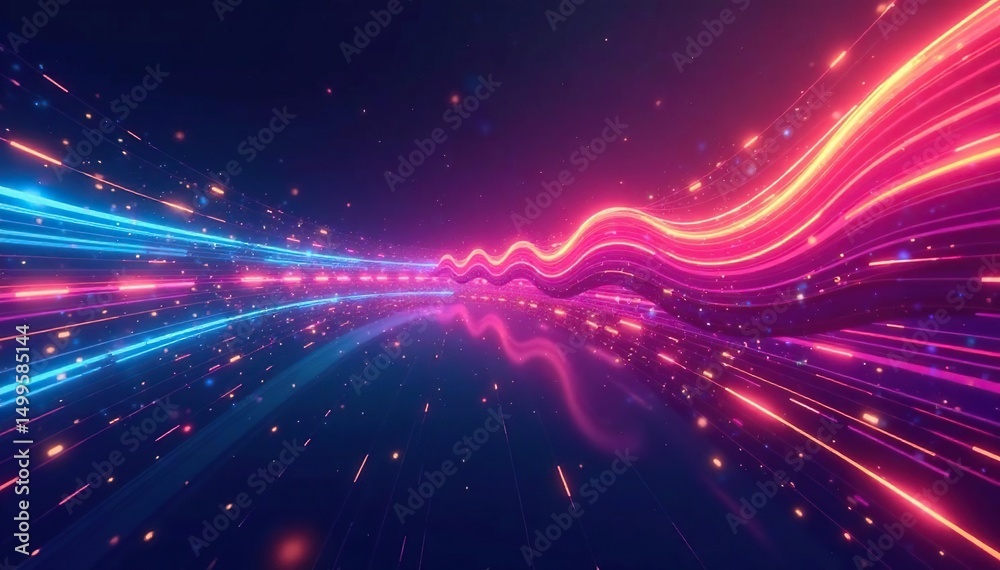 Fototapeta premium Abstract dynamic motion graphic design, vibrant colors, flowing lines, futuristic style , style, bright