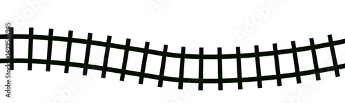 Top view train railroad track. Railway line road map path illustration. Flat vector illustration isolated on white background.