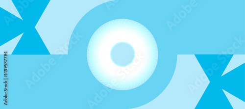 Abstract white and blue color, modern design stripes background with geometric round shape. Vector illustration.