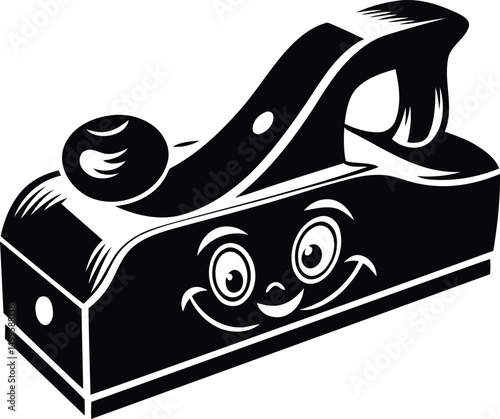 Cartoon style wood planer premium quality vintage vector illustration, cartoon style wood planer silhouette vector art, cartoon style wood planer line art vector design