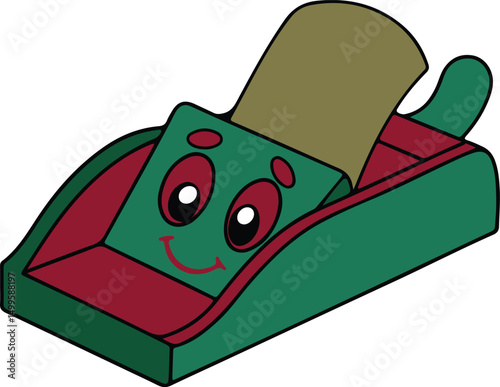 Cartoon style and colorful wood planer premium quality vintage vector illustration, cartoon style wood planer silhouette vector art, cartoon style wood planer line art vector design