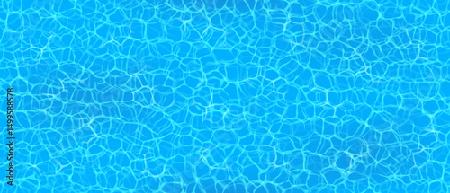 Seawater background, top view. Abstract vector illustration of water ripples in a pool. Vibrant shades of blue create a soothing pattern. Ideal for summerthemed designs and backgrounds.