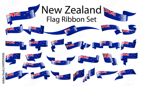 New Zealand ribbon flag set