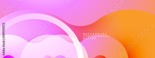 Abstract fluid shapes, pinks, oranges blend. Modern design, smooth gradients create dynamic visual effect. Background texture is soft.