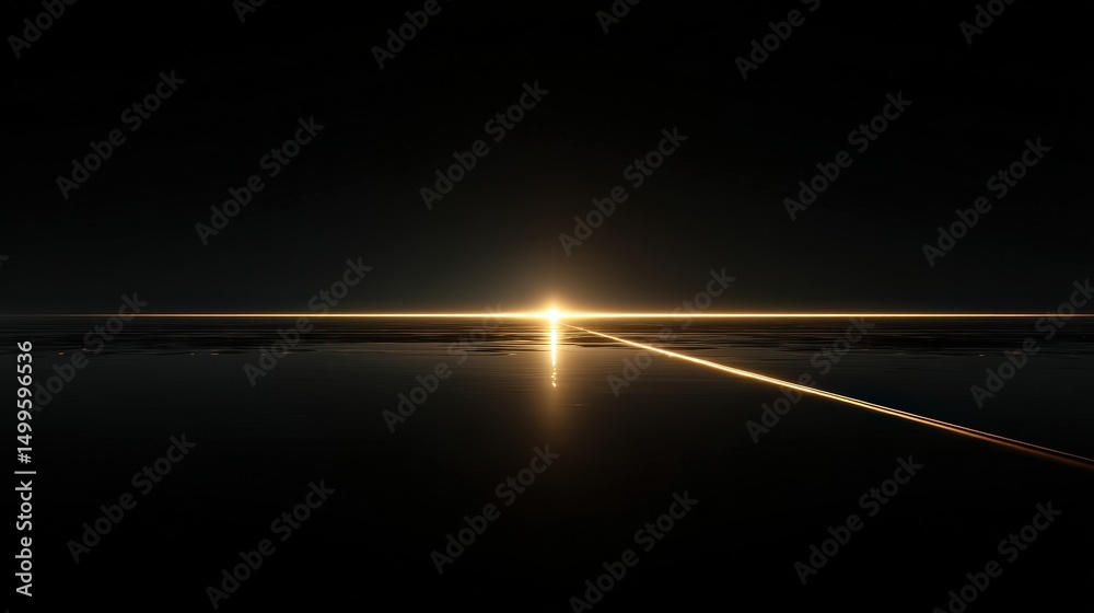 Fototapeta premium Illuminating horizon abstract space digital art minimalist design aesthetic viewpoint khris concept