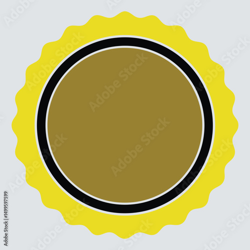 yellow circular motif, abstract design, simple geometric shapes, minimalist art, radial pattern, graphic illustration, digital art.
