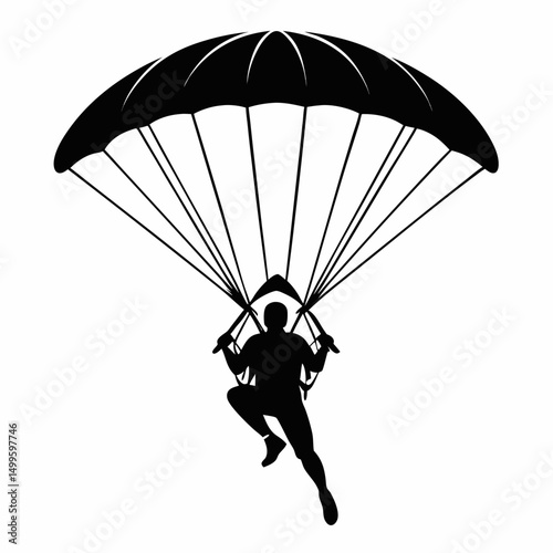 paraglider silhouette vector