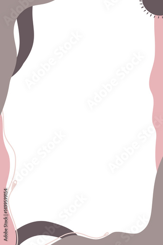 Abstract Graphic With Dusty Pink and Black Shapes