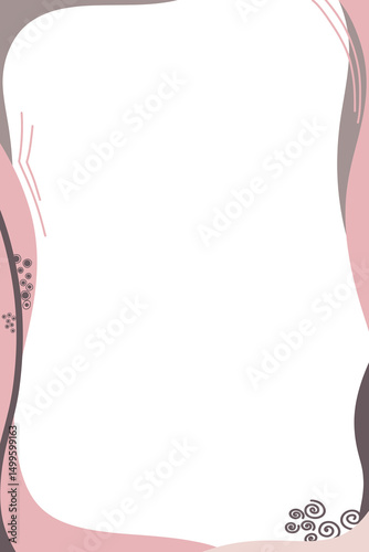 Abstract Graphic With Dusty Pink and Black Shapes