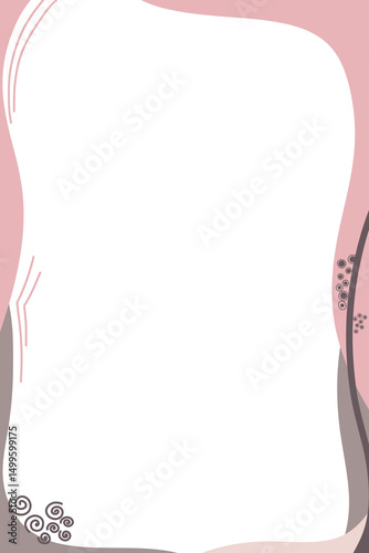 Abstract Graphic With Dusty Pink and Black Shapes