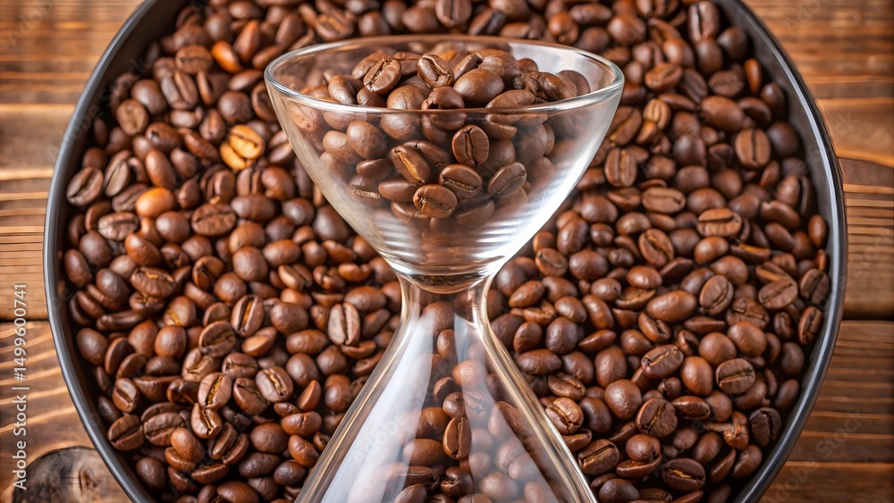 Fototapeta premium Coffee Beans Hourglass Still Life