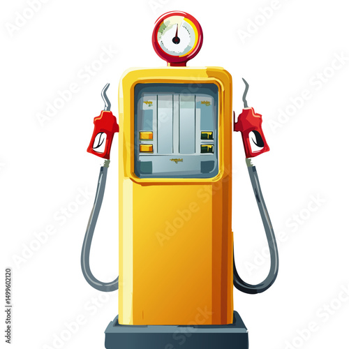 retro gas pump vector graphic design