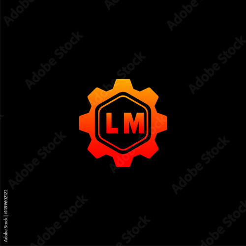 LM Initials Tech Logo Vector Art  Icons  and Graphics