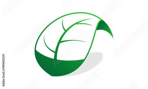 Aesthetic green leaf design vector