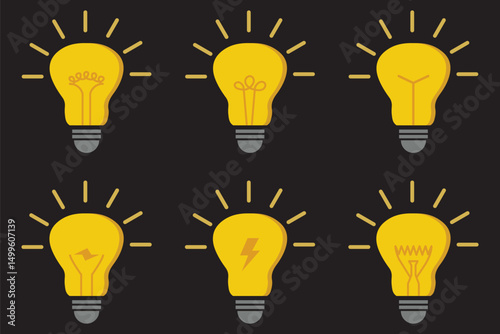 Light Bulb line icon vector, isolated on white background. Idea sign, solution, thinking concept. Lighting Electric lamp, electricity, shine, shiny. Flat style for graphic design, logo, web site, UI.