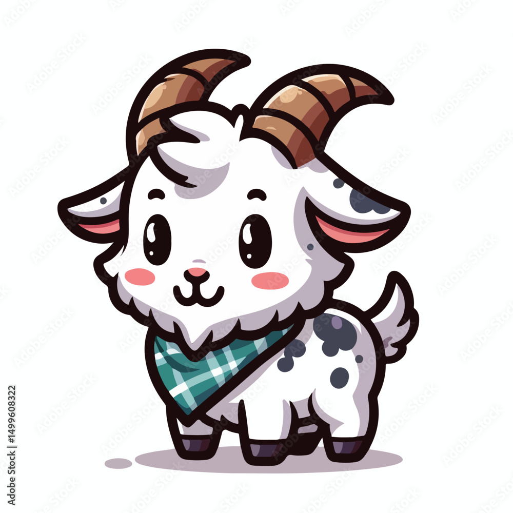 Obraz premium cute goat cartoon vector